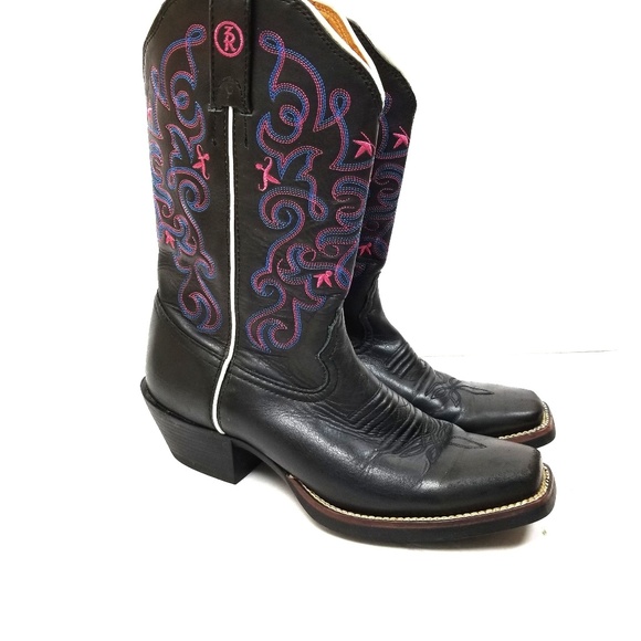 Tony Lama Shoes - Tony Lama 3R Collection Stockman Black Pink 7 1/2B